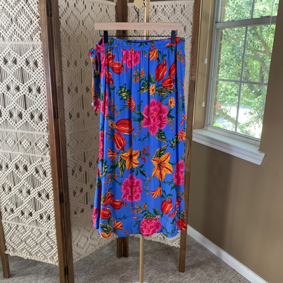 Cynthia Rowley Tropical Hibiscus Wrap Skirt Sarong Women's Size‎ Large new tags - Picture 2 of 9